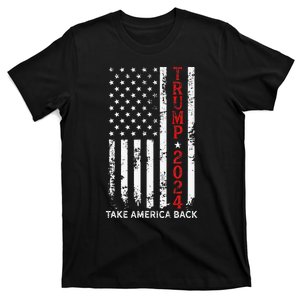 Trump 2024 Take America Back Election Patriotic Flag T-Shirt