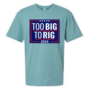 Trump 2024 Too Big To Rig Sueded Cloud Jersey T-Shirt