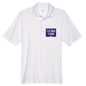 Trump 2024 Too Big To Rig Men's Origin Performance Pique Polo