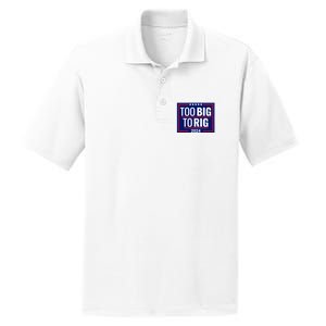 Trump 2024 Too Big To Rig PosiCharge RacerMesh Polo