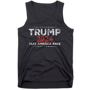 Trump 2024 Take America Back Us American Flag President Tank Top