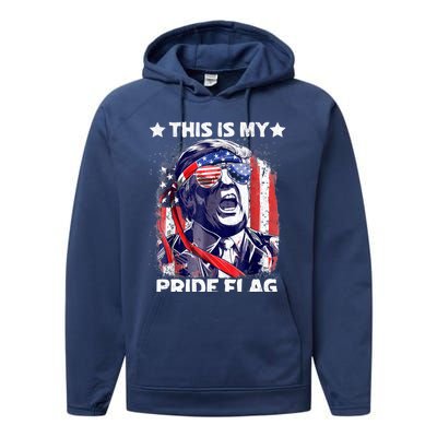 Trump 2024 This Is My Pride Flag 4th Of July Gift Performance Fleece Hoodie