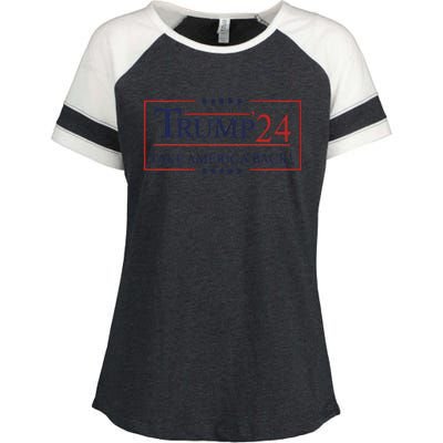 Trump 24 Take America Back Donald Trump Patriotic Enza Ladies Jersey Colorblock Tee