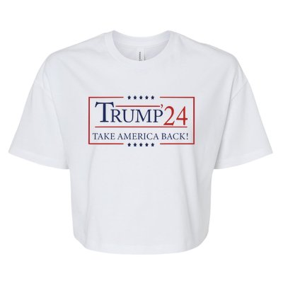 Trump 24 Take America Back Donald Trump Patriotic Bella+Canvas Jersey Crop Tee