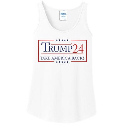 Trump 24 Take America Back Donald Trump Patriotic Ladies Essential Tank