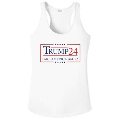 Trump 24 Take America Back Donald Trump Patriotic Ladies PosiCharge Competitor Racerback Tank