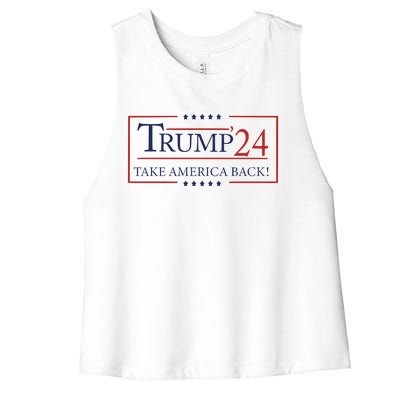 Trump 24 Take America Back Donald Trump Patriotic Women's Racerback Cropped Tank