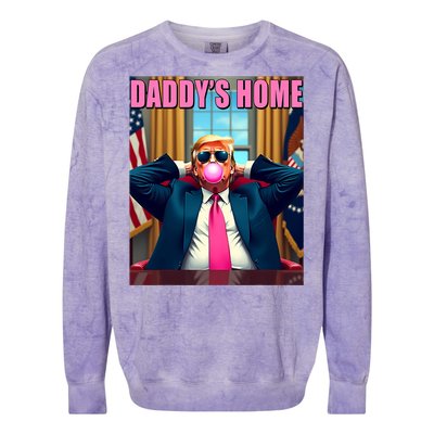 Trump 2024 Take America Back Daddys Home Gum Colorblast Crewneck Sweatshirt