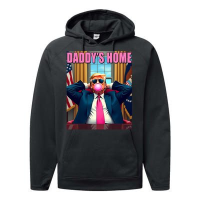 Trump 2024 Take America Back Daddys Home Gum Performance Fleece Hoodie