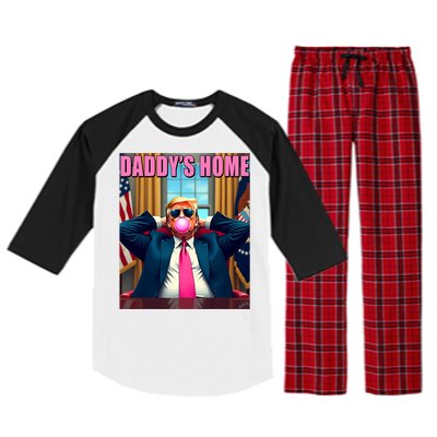 Trump 2024 Take America Back Daddys Home Gum Raglan Sleeve Pajama Set