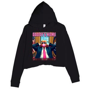 Trump 2024 Take America Back Daddys Home Gum Crop Fleece Hoodie