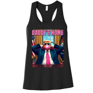 Trump 2024 Take America Back Daddys Home Gum Women's Racerback Tank