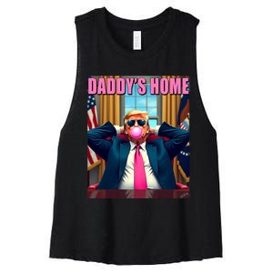 Trump 2024 Take America Back Daddys Home Gum Women's Racerback Cropped Tank