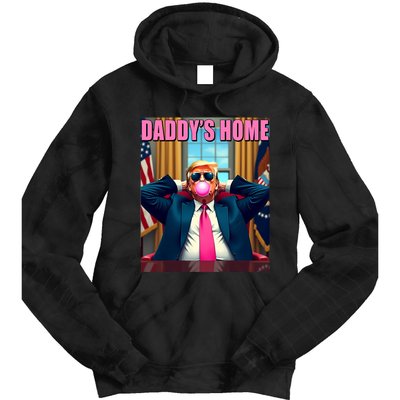 Trump 2024 Take America Back Daddys Home Gum Tie Dye Hoodie