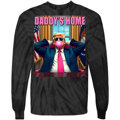 Trump 2024 Take America Back Daddys Home Gum Tie-Dye Long Sleeve Shirt