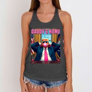 Trump 2024 Take America Back Daddys Home Gum Women's Knotted Racerback Tank