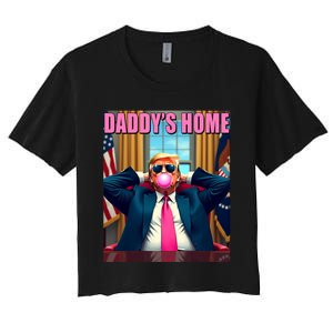 Trump 2024 Take America Back Daddys Home Gum Women's Crop Top Tee