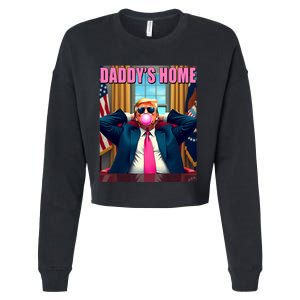 Trump 2024 Take America Back Daddys Home Gum Cropped Pullover Crew