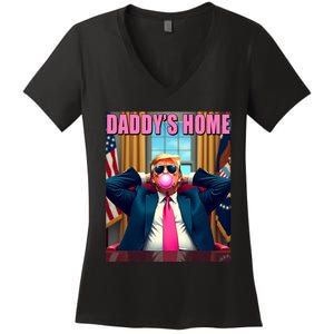 Trump 2024 Take America Back Daddys Home Gum Women's V-Neck T-Shirt