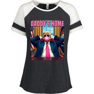 Trump 2024 Take America Back Daddys Home Gum Enza Ladies Jersey Colorblock Tee