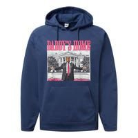 Trump 2024 Take America Back DaddyS Home Trump Pink 2024 Performance Fleece Hoodie