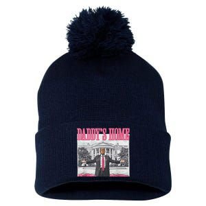 Trump 2024 Take America Back DaddyS Home Trump Pink 2024 Pom Pom 12in Knit Beanie