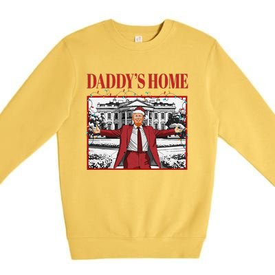 Trump 2024 Take America Back DaddyS Home Trump Christmas Premium Crewneck Sweatshirt