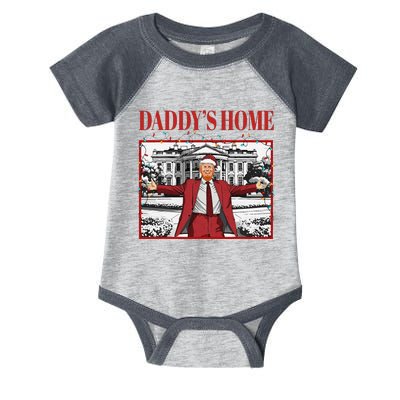 Trump 2024 Take America Back DaddyS Home Trump Christmas Infant Baby Jersey Bodysuit