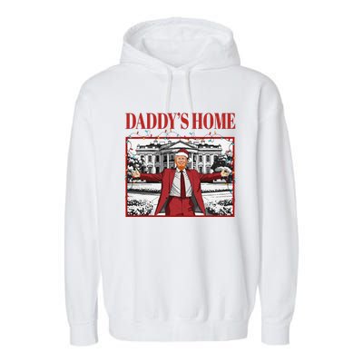 Trump 2024 Take America Back DaddyS Home Trump Christmas Garment-Dyed Fleece Hoodie