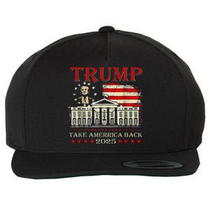 Trump 2025 Take America Back 47th President Of Us Usa Flag Wool Snapback Cap