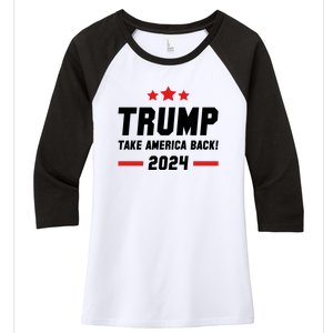 Trump 2024 Take America Back Women's Tri-Blend 3/4-Sleeve Raglan Shirt