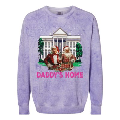 Trump 2024 Take America Back DaddyS Home Christmas Colorblast Crewneck Sweatshirt