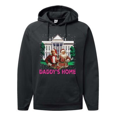 Trump 2024 Take America Back DaddyS Home Christmas Performance Fleece Hoodie