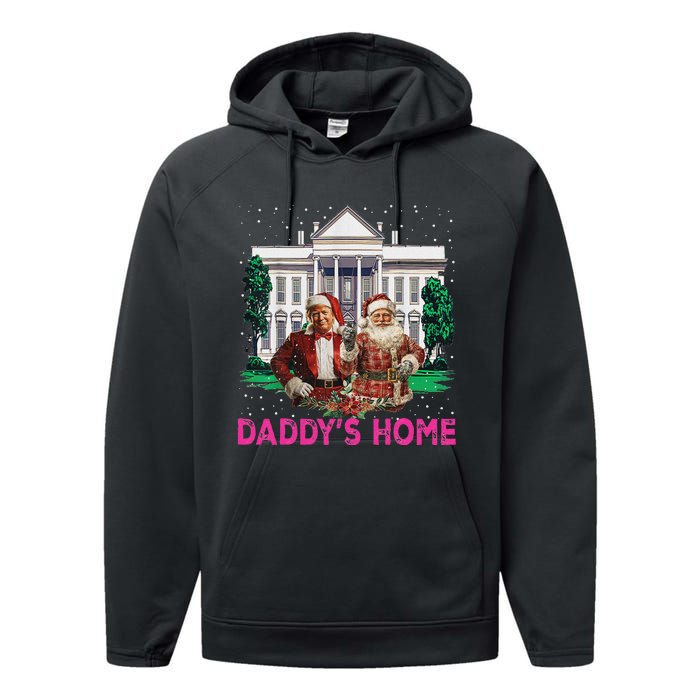 Trump 2024 Take America Back DaddyS Home Christmas Performance Fleece Hoodie