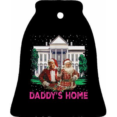 Trump 2024 Take America Back DaddyS Home Christmas Ceramic Bell Ornament