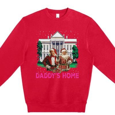 Trump 2024 Take America Back DaddyS Home Christmas Premium Crewneck Sweatshirt