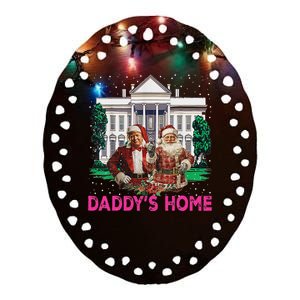 Trump 2024 Take America Back DaddyS Home Christmas Ceramic Oval Ornament