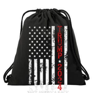 Trump 2024 Take America Back Election Drawstring Bag