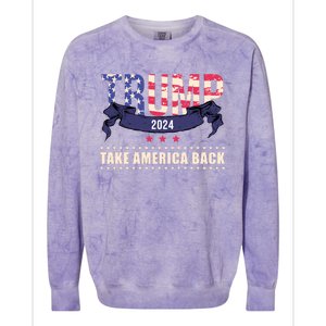 Trump 2024 Take America Back Election Colorblast Crewneck Sweatshirt