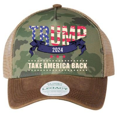 Trump 2024 Take America Back Election Legacy Tie Dye Trucker Hat