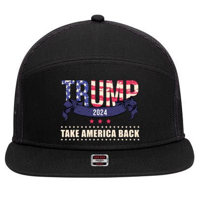 Trump 2024 Take America Back Election 7 Panel Mesh Trucker Snapback Hat