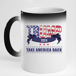 Trump 2024 Take America Back Election 11oz Black Color Changing Mug