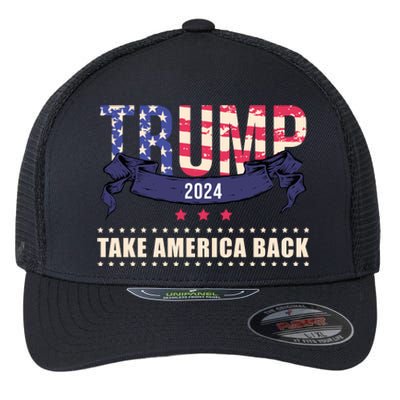 Trump 2024 Take America Back Election Flexfit Unipanel Trucker Cap