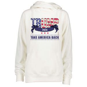 Trump 2024 Take America Back Election Womens Funnel Neck Pullover Hood