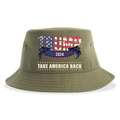 Trump 2024 Take America Back Election Sustainable Bucket Hat