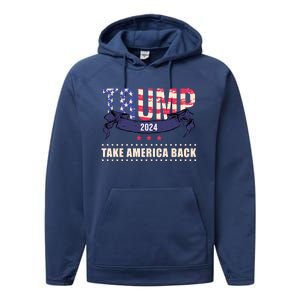 Trump 2024 Take America Back Election Performance Fleece Hoodie