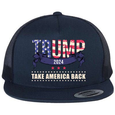 Trump 2024 Take America Back Election Flat Bill Trucker Hat