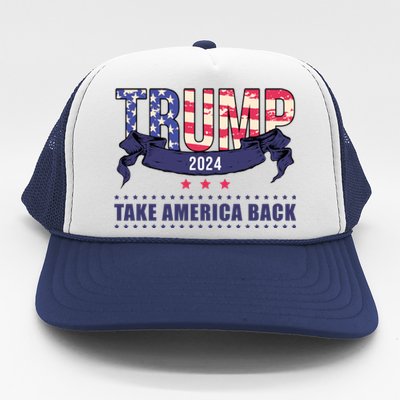 Trump 2024 Take America Back Election Trucker Hat