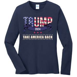 Trump 2024 Take America Back Election Ladies Long Sleeve Shirt