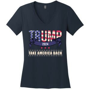 Trump 2024 Take America Back Election Women's V-Neck T-Shirt